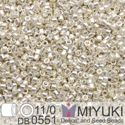 Miyuki Delica 11/0 - Bright Sterling Plated 3g