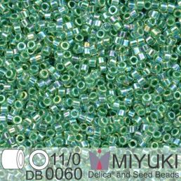 Miyuki Delica 11/0 - Lime Lined Crystal AB 5g