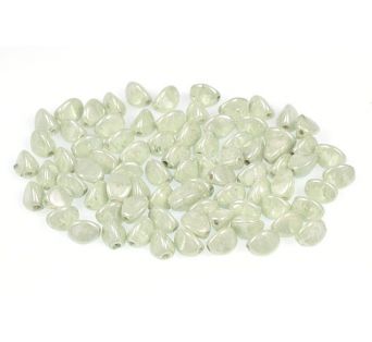 Pohanka - 5X3 mmm - Alabastr se zeleným celodekorem - 30 ks