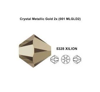 5328  - Crystal Metallic Light Gold 2x  - 20 ks