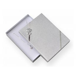 Strieborná papierová krabička na šperky - 125x160x30 mm