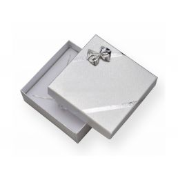Strieborná papierová krabička na šperky - 80x80x28 mm 
