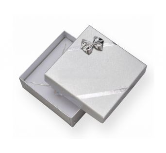 Strieborná papierová krabička na šperky - 80x80x28 mm 