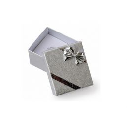 Strieborná papierová krabička na šperky -  48x48x32 mm