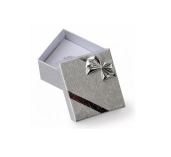 Strieborná papierová krabička na šperky -  48x48x32 mm