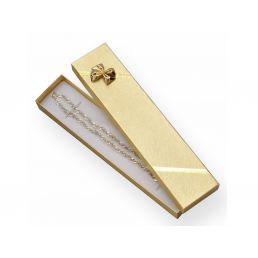 Zlatá papierová krabička na šperky - 44x205x22 mm