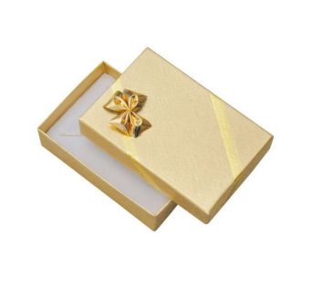 Zlatá papierová krabička na šperky - 50x80x25 mm