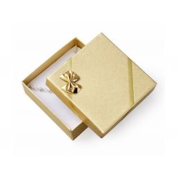 Zlatá papierová krabička na šperky - 80x80x28 mm