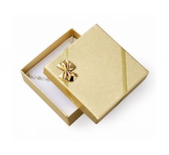 Zlatá papierová krabička na šperky - 80x80x28 mm