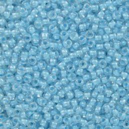 Toho - 11/0 -Inside-Color Crystal/Opaque Blue Lined