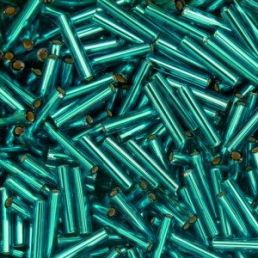 Bugles 1,9mm x 9mm - Silver-Lined Teal  - 5g