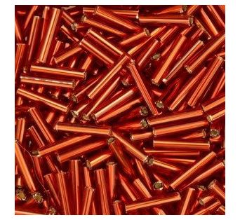 Bugles 1,9mm x 9mm - Silver-Lined Ruby - 5g
