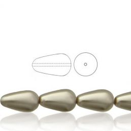 Voskové perly tvar kvapka - Platinum - 10 ks