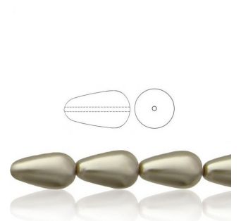 Voskové perly tvar kvapka - Platinum - 10 ks