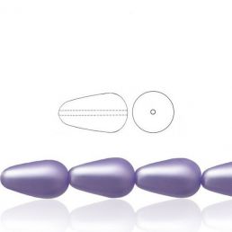 Voskové perly tvar kvapka - Matná fialová - 10 ks