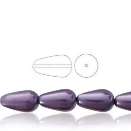 Voskové perly tvar kvapka - Fialová - 10 ks