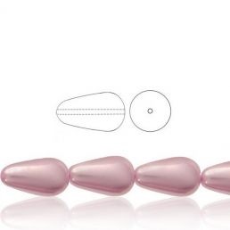 Voskové perly tvar kvapka - Purpurová - 10 ks