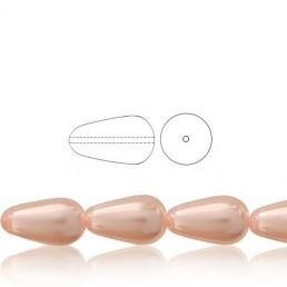 Voskové perly tvar kvapka - Ružová - 10 ks
