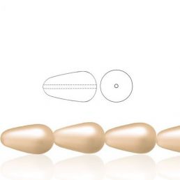 Voskové perly tvar kvapka - Matná marhuľová - 10 ks