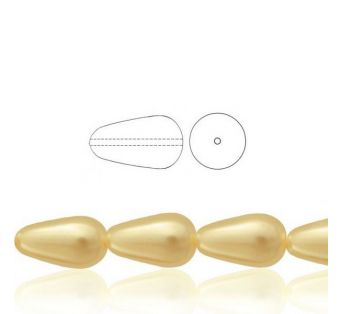 Voskové perly tvar kvapka - Béžová - 10 ks