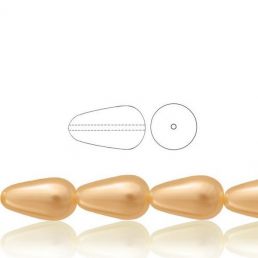 Voskové perly tvar kvapka - Marhuľová - 10 ks