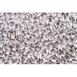 Plastové korálky oválne - ryža - 6 X 3 mm