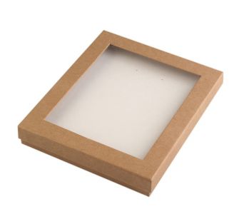 Krabička s priehľadným okienkom - hnedá - 16 x 19,5 cm