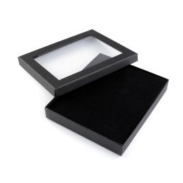 Krabička s priehľadným okienkom - Čierna - 16 x 19,5 cm