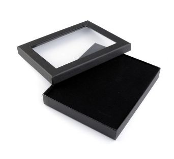 Krabička s priehľadným okienkom - Čierna - 16 x 19,5 cm