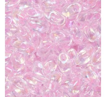 Korálky MIYUKI Long MAGATAMA - 4x7mm - Pink Lined Crystal AB - 5g