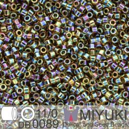 Miyuki Delica 11/0 - Blue Lined Lt Topaz AB 5g