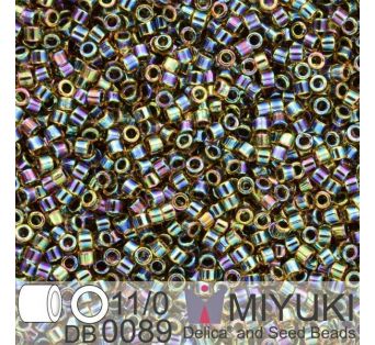 Miyuki Delica 11/0 - Blue Lined Lt Topaz AB 5g