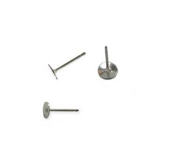 Puzeta s plôškou 6 mm - Rhodium - 1 ks