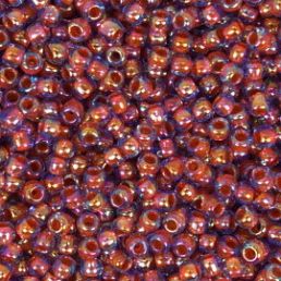 Toho round - 11/0 - Inside-Color Rainbow Alexandrite/Opaque Orange Lined 5g