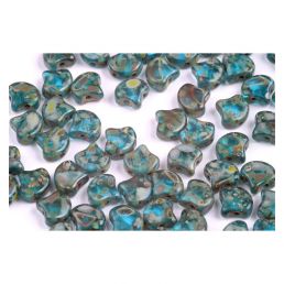 GINKO korálky - 60020/86805 - Aquamarine Travertin Dark - 20ks