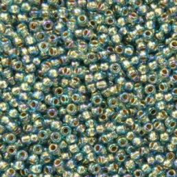 Toho round - 11/0 - Gold-Lined Rainbow Aqua 10 g