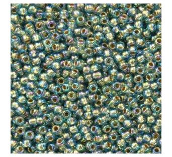 Toho round - 11/0 - Gold-Lined Rainbow Aqua 10 g