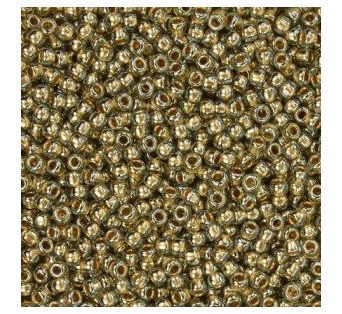 TR-11-993,Toho round- 11/0 - Gold-Lined Black Diamond 10 g