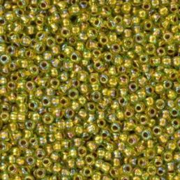 Toho round - 11/0 - Gold-Lined Rainbow Peridot 10 g