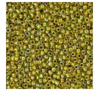Toho round - 11/0 - Gold-Lined Rainbow Peridot 10 g