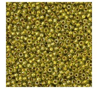 Toho round - 11/0 - Gold-Lined Peridot 10 g