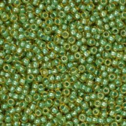 Toho round - 11/0 - Inside-Color Topaz/Mint Julep Lined 10 g