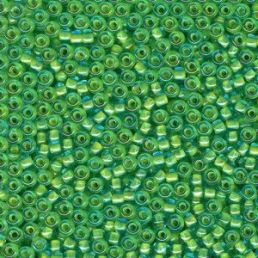 Toho round - 11/0 - Inside-Color Aqua/Opaque Yellow Lined 10 g