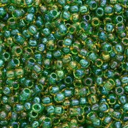 Toho - 11/0 - Inside-Color Luster Jonquil/Emerald-Lined 10 g