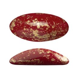 Kabošon - Athos® par Puca® 20x10x6mm - 93210/94401 (OPAQUE CORAL RED SPLASH)