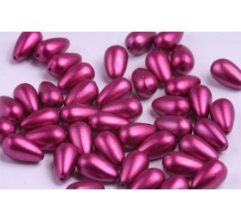 Plastové korálky v tvare slzy - 11 x 6 mm - Ružové