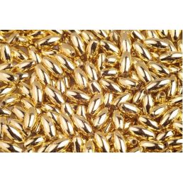 Plastové korálky oválne - ryža - 8 X 4 mm