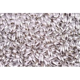 Plastové korálky oválne - ryža - 6 X 3 mm - 100 ks, korálky ryža