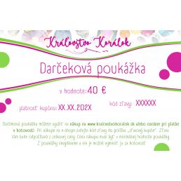 Darčeková poukážka v hodnote 40 EUR