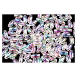 Plastové korálky oválne - ryža - 6 x 3 mm - 100 ks